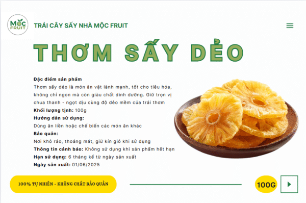 Thơm sấy dẻo